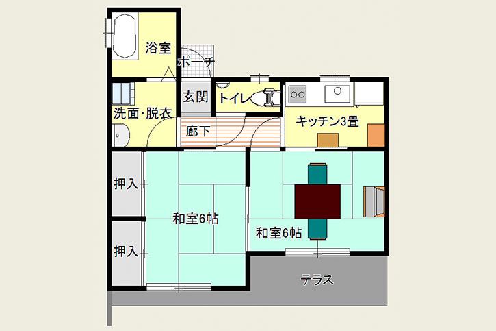 体験住宅間取り（すみれ・さくら共通）